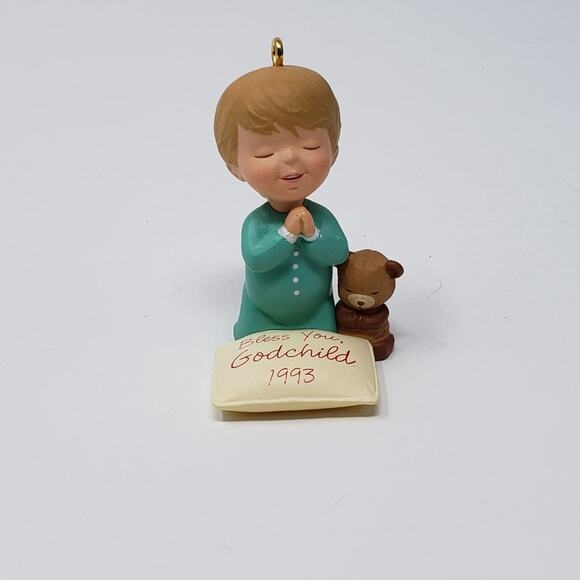 1993 Hallmark Godchild Handcrafted Keepsake Holiday Christmas Ornament. - Picture 3 of 6